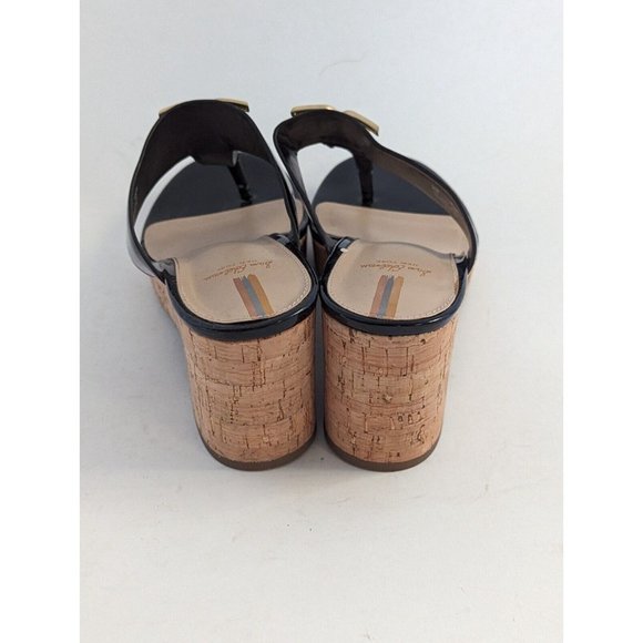 Sam Edelman Yardlie Black Patent Leather Wedge Platform Sandals Size 8 - Picture 8 of 13